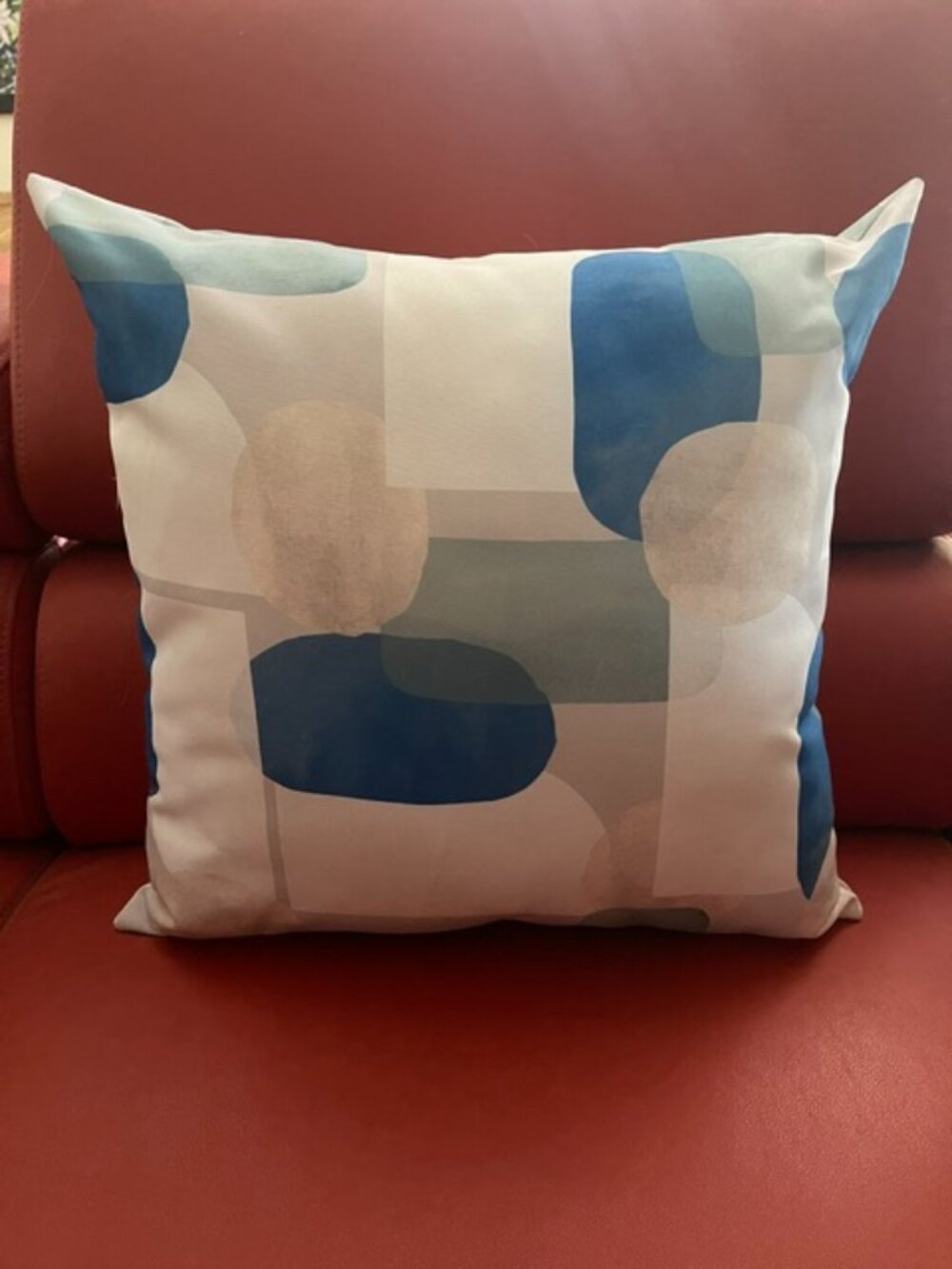 West Elm Graphic Block Print Outdoor Throw Cushion 18" square with insert